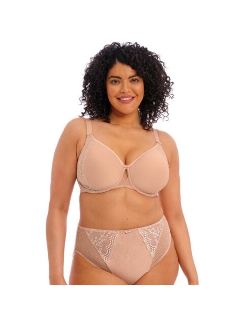 Elomi Charley Fawn Bandless Spacer Moulded Bra Lined Underwire Size 34L Nude